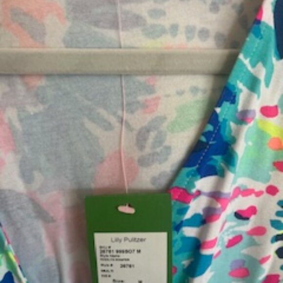 NWT Lilly Pulitzer Madilyn Romp V-neck, tie with elastic waist, flutter sleeves - Picture 3 of 9